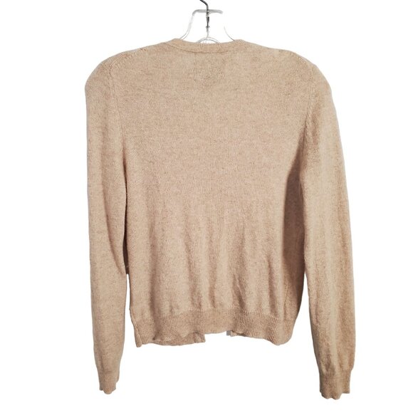 Cynthia Rowley Size S Sweater Flyaway Cardigan 100% Cashmere Coquette Ruffle Tan - Picture 3 of 9